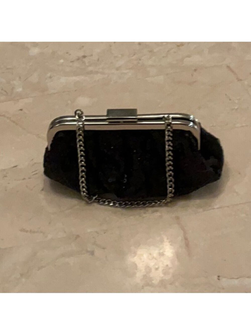 White House Black Market Mini Black Sequin Evening Bag Vintage - Picture 2 of 5